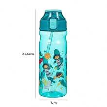 1pc 600ml Leakproof Plastic Water Bottle Fitness Sports Water Bottle With Strap For Office, Gym, Outdoor Sports