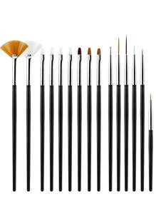 15-teiliges Acryl-Nagelbürstenset, Malerpinsel, Werkzeug-Set für Nägel-Salons und Anfänger