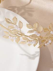 1pc Unique Design Hair Band With Star, Moon & Leaf Decor, Superior Craftsmanship & Material, Minimalist Fashion, Versatile For Parties, Weddings & Dances