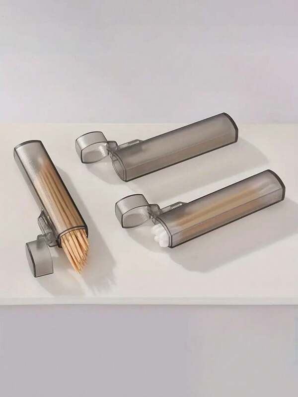 3 قطع علبة أداة جيب للمسواك والمسحة - علبة بلاستيكية للأعواد للسفر، صندوق تخزين متعدد الوظائف بحجم جيب، مناسب للمنزل والمكتب والرحلات والتخييم - أجهزة منزلية