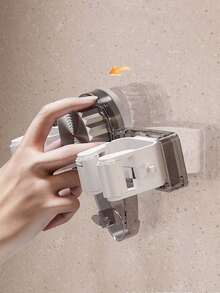 1 件装吸盘拖把架，带 2 个夹子，无需钉子浴室收纳架可移动拖把架 - 彩色 - 查看 2