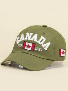 1pc Men's Embroidered Maple Leaf & Canada Letter Adjustable Baseball Cap, Classic European & American Style, Suitable For Casual Everyday And Holiday Wear - Canadian Maple Leaf - View 7