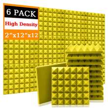 TOUO 金字塔吸音泡沫 6-48 块 12 英寸 X 12 英寸 X 3 英寸 / 12 英寸 X 12 英寸 X 2 英寸 / 12 英寸 X 12 英寸 X 1.18 英寸 吸音板 8 种颜色高密度声学处理泡沫工作室隔音海绵垫家居装修 - 彩色 - 查看 27