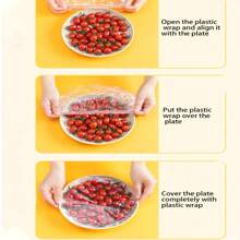 20/100/200/300/400/500pcs Set Plastic Wrap Film Bags, For Bowl Covers, Leftover Food Covers, Kitchen Essentials, Keep Food Fresh, Kitchen Supplies, Maintain Food Freshness And (Color/White)