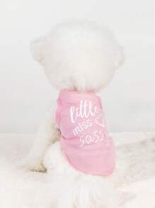 1pc "Little Miss Sassy" Printed Pet Cooling Vest, Anti-Flea, Hair Shedding Reduction, Breathable For Cats And Dogs Indoor/Outdoor Use