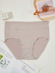 5条装加大码女式纯色圆点印花松紧腰三角内裤