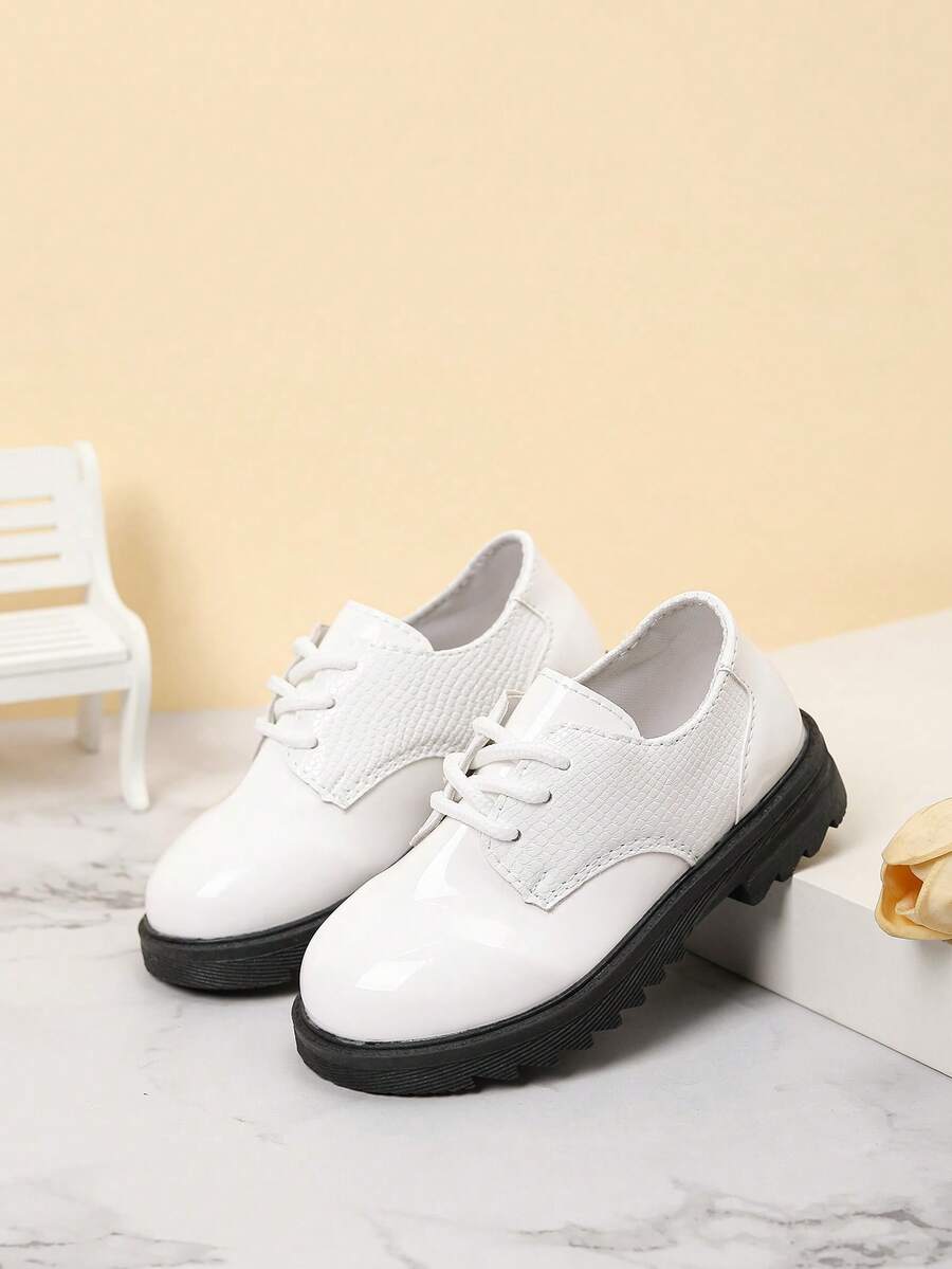 Zapatos de estilo primavera/otoño para niños, zapatos escolares informales y de exterior con estilo británico - Blanco - Ver 1