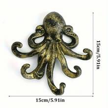 Vintage-Inspired Cast Iron Octopus Hook 15.01cm Versatile Wall Mount For Keys Christmas Decorations Home Christmas Gifts Christmas Decor - Bronze Color - View 7