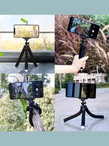 Trípode flexible de pulpo, soporte pequeño para teléfono y cámara con agarre de esponja, soporte de mini pulpo rotatorio a 360° para fotografía y videografía, soporte portátil y ajustable con abrazaderas universales compatible con iPhone, teléfonos Android, regalo de cumpleaños, familiar, amigos, soporte para teléfono, accesorios para teléfono