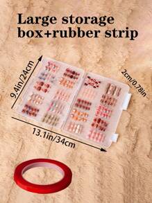 1 Set Large Transparent Nail Polish Storage Box With Double-Sided Tape, Suitable For Storing And Organizing Personal Items, Nail Art, Cosmetics, Mother's Day Gift For Mom