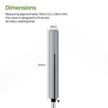 1 buc. Husă rotativă impermeabilă pentru frânghie de rufe, 165/180 cm, 360° - Protector pentru uscător cu fermoar, rezistent la intemperii, cu rezistență UV, adăpost pentru uscător de exterior și accesoriu pentru umbrelă de grădină