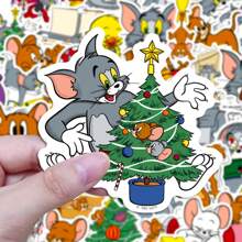 WB 50PCS Tom & Jerry Officially Licensed Tom Jerry Anime Collection Stickers Waterproof Not Easy To Wrinkle Water Cup Phone Skateboard Refrigerator Decoration Christmas Halloween Easter Gifts For Friends