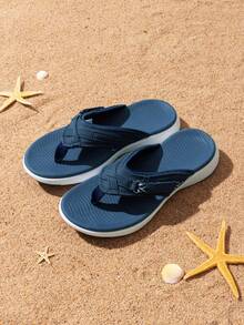 Women's Flip Flops Comfortable Arch Support Thong Sandals Summer Outdoor Beach Shoes - Màu xanh lam - Xem 4