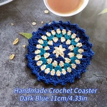 2/7 Peças Porta-copos de Crochê Feitos à Mão Boêmios, Rendas Redondas Multicoloridas, Jogos Americanos Vazados Resistentes ao Calor, Descansos de Copo e Garrafa de Crochê para Festas, Casamentos, Reuniões de Mesa, Melhor Presente