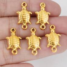 5pcs Ocean Themed Pendants - Seahorse, Shell, Conch, Turtle Charms, Beach Style DIY Necklace, Bracelet, Earring, Anklet Jewelry Making Supplies, Wholesale, PVD 18k Gold Plated