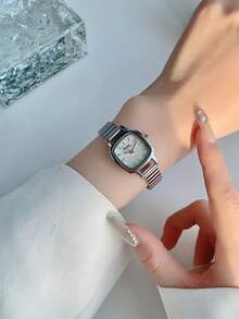 1 件女士银色/金色简约优雅小表盘不锈钢表带石英表，精致的节日礼物 - 均碼 - 查看 16