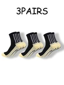 6 pares de calcetines de fútbol/fútbol reforzados con puntera antideslizante en combinación de negro y blanco, otoño - Blanco y Negro - Ver 10