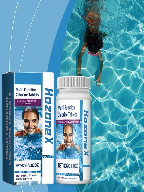 80g Tabletki do czyszczenia basenów, szybko rozpuszczające się wielofunkcyjne tabletki musujące do oczyszczania wody i usuwania zapachów