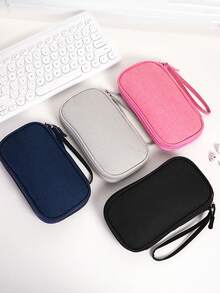 1 件单层数码配件收纳袋，电子收纳旅行通用电缆整理袋，适用于手机、电缆、硬币、珠宝收纳，多功能收纳袋，可收纳移动电源、鼠标、充电器、数据线、硬盘、耳机