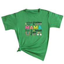 Fashionable Women's T-Shirt 2026, With Love Quotes, Casual And Emotional Clothing For Mother's Day Gift - 綠色 - 查看 2