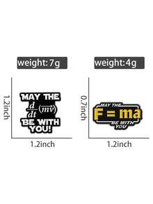 2pcs Creative Physics Formula F=MA Enamel Pins Inspiration For Science Fiction Movies Brooches Jacket Lapel Badge Jewelry Accessories - Multicolor - View 2