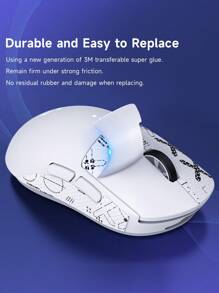 1 bandă de prindere anti-alunecare GPW, bandă de prindere pentru mouse GPW de prima și a doua generație, design tip schelet imprimat, bandă de prindere netedă pentru mouse-ul wireless pentru sporturi electronice