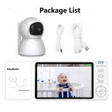 CDYCAM New 5.0 Inch Wireless Video Baby Monitor IPS Screen With Nanny PTZ Camera Two Way Audio VOX Lullaby Camera Wireless Protection Detection Smart Nanny Camera Electronic Baby Mother Kids Two-Way Audio Night Vision Cry Babies Feeding With Temperature Display Screen With Long Battery Life Night Vision USB Charge