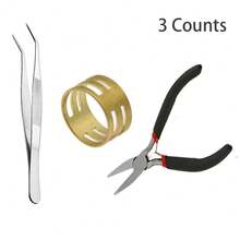 3 Counts/Set Jewelry Making Tools ,Includes Jump Ring Pliers And Jump Rings Openers And Tweezer For Jewelry Making Supplies And Necklace Repair - Silver - View 1