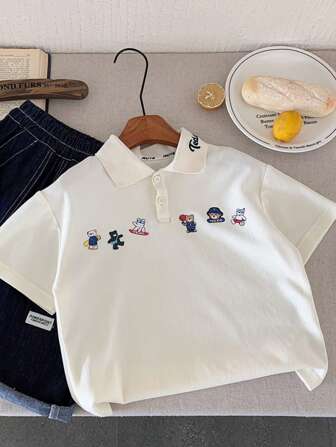 Boys/Girls Summer Polo Shirt, Kids Casual Cute Short Sleeve T-Shirt