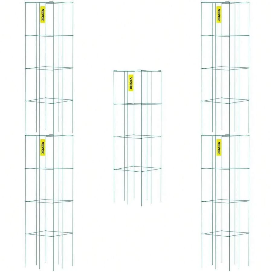 Sturdy 5Pack Steel Tomato Plant Support Cage 3.8FT Green For Garden Use - Green - View 1