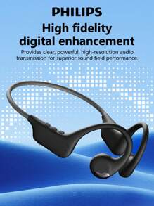 PHILIPS Casque Bluetooth PHILIPS TAA1708, crochet d'oreille son ambiophonique HIFI, audio directionnel, pour sport, course à pied, cyclisme, longue durée de vie de la batterie, annulation du bruit, appel, musique, jeux, casque sans fil à écouteurs ouverts, compatible avec les smartphones et les ordinateurs