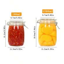 1 件玻璃密封罐，厨房储物瓶，用于泡菜、果酱、谷物、发酵食品、蜂蜜、密封罐 - 彩色 - 查看 4