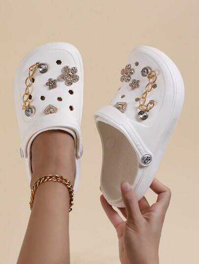 HOEASE Exclusive Stylish Lightweight Clogs, EVA Soft Sole Non-Slip Breathable And Comfortable Leisure Garden Shoes And Beach Shoes, Personalized Customized Charms, For Home And Outing, For All Seasons