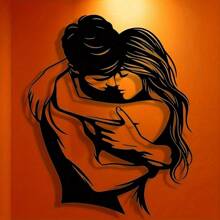 Stylish Metal Wall Art Of Lovers - Modern Wrought Iron Decor For Home, Office, And Cafes - Ideal Gifts For Festivals And Birthdays, Perfect Room Decoration, Suitable For Modern Home Decoration, Home Decoration, Room Decoration, Wall Decoration For Bedrooms, Living Rooms, Etc., Waterproof, Rust-Proof And Durable, A Great Gift Choice, Sturdy And Non-Fading, With A Century-Old Paint Process, Made Of High-Quality Materials, And Easy To Install.