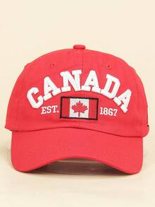 1pc Men's Embroidered Maple Leaf & Canada Letter Adjustable Baseball Cap, Classic European & American Style, Suitable For Casual Everyday And Holiday Wear - Canadian Maple Leaf - View 10