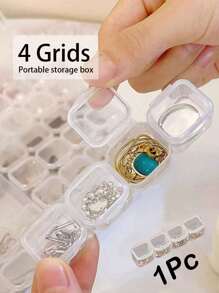 12/28/56-Grids Jewelry Organizer Box With Lid, Transparent Jewelry Storage Box, Detachable & Multi-Functional Jewelry Display Case For Rings, Earrings, Nail Art, Anti-Oxidation, Large Capacity, Suitable For Jewelry Organizers, Jewelry Exhibitors, Jewelry Collectors, Holiday GiftsFor Women Storage Organizer Travel Essentials Back To School Dormitory Storage Fall Decor