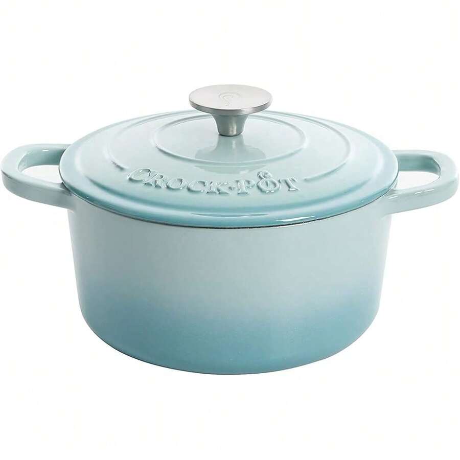 Crock-Pot Artisan Round Enameled Cast Iron Dutch Oven, 3-Quart, Aqua3-Quart Aqua BlueAqua Blue - Bildfarbe - View 1