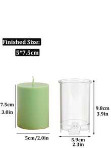 Juego de molde de plástico cilíndrico redondo de 15 cm de largo (5,91 pulgadas) para hacer velas de aromaterapia DIY, decoración del hogar, artesanía y regalos de boda - transparente - Ver 11