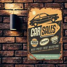 1PC Car Metal Sign, Vintage Auto Art, Automotive Dealership Decor, Perfect For Car Showroom Or Garage, 8x12 Inches / 20x30 Cm, Retro Car Sign, Auto Shop Decor - 7.87x11.8inch/20x30cm-1pc - View 4