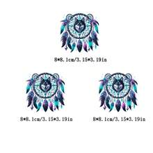 1/2/3pcs Wolf & Dream Catcher Vinyl Sticker Decals, Removable DIY Art Decor - Multicolor - View 3