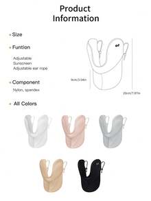 GOLOVEJOY 1pc Women's Summer Cycling Sunscreen Ice Silk Golf Face Mask, With Rhinestone Pattern, Versatile U-Shaped Design, Breathable Sun Protection Mask To Shield Eyes, Cheek, Neck - Unisex - Multicolor - View 4