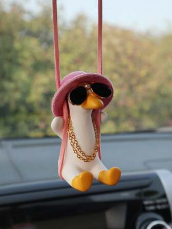 1pc Automotive Accessories - Car Rearview Mirror Pendant Swing Duck Decor