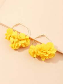 1 Pair Bohemian Flower Circle Earrings, Girls Holiday Decoration Accessories, Festival Gift - Multicolor - View 15