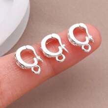 1/3/5pcs Real 18K Gold Plated Brass Zirconia Bail Bead Spacer Buckle Connectors Spring Buckle Clasp Clip Buckle For DIY Jewelry Making Finding Bracelet Necklace Pendant
