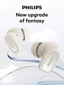 PHILIPS 飞利浦 TAT2569 蓝牙耳机,半入耳式,ANC 防噪音,HIFI 立体声高品质音频,透明模式,高清通话,带麦克风的 AI 降噪,电池寿命长,适用于智能手机、笔记本电脑、运动和游戏 - 彩色 - 查看 4