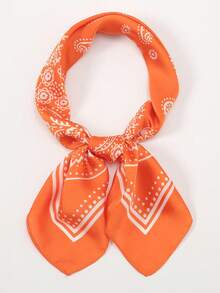 1pc Paisley Print Bandana Headscarf, Versatile For Daily Use - Multicolor - View 2