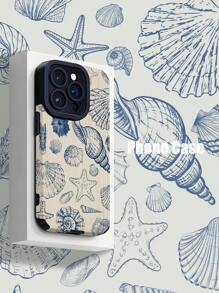 1pc Classic Shell Pattern Soft TPU Phone Case, Anti-Fall Design, Compatible With IPhone And S15/S15Plus/S15Pro/S15ProMax