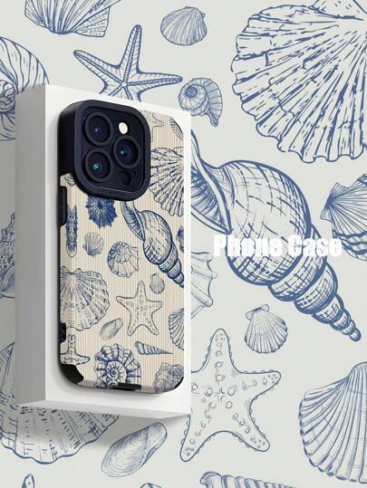 1pc Classic Shell Pattern Soft TPU Phone Case, Anti-Fall Design, Compatible With IPhone And S15/S15Plus/S15Pro/S15ProMax Waterproof Shockproof Scratch Resistant