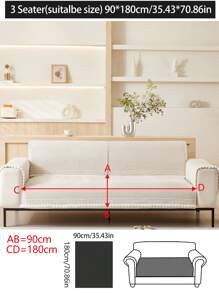 1pc All Season Sofa Seat Cushion Cover, Modern Simple Dust-Proof Anti-Slip Protector, Spill-Resistant Chenille Fabric, Washable, Warm, Fade-Resistant, Pet Friendly, Fits L-Shaped Sofa, Bedroom, Office, Living Room