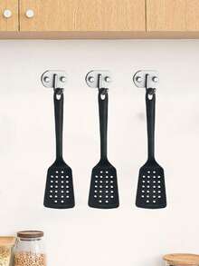 1/2 件黑色小号穿孔硅胶刮刀 - 适用于家庭厨房煎锅使用 - 彩色 - 查看 5